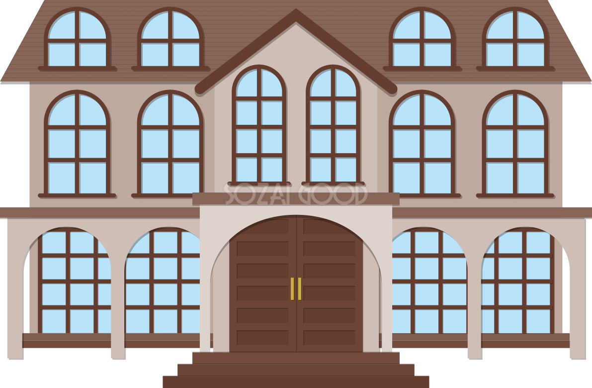 豪邸の建物の無料イラスト73167