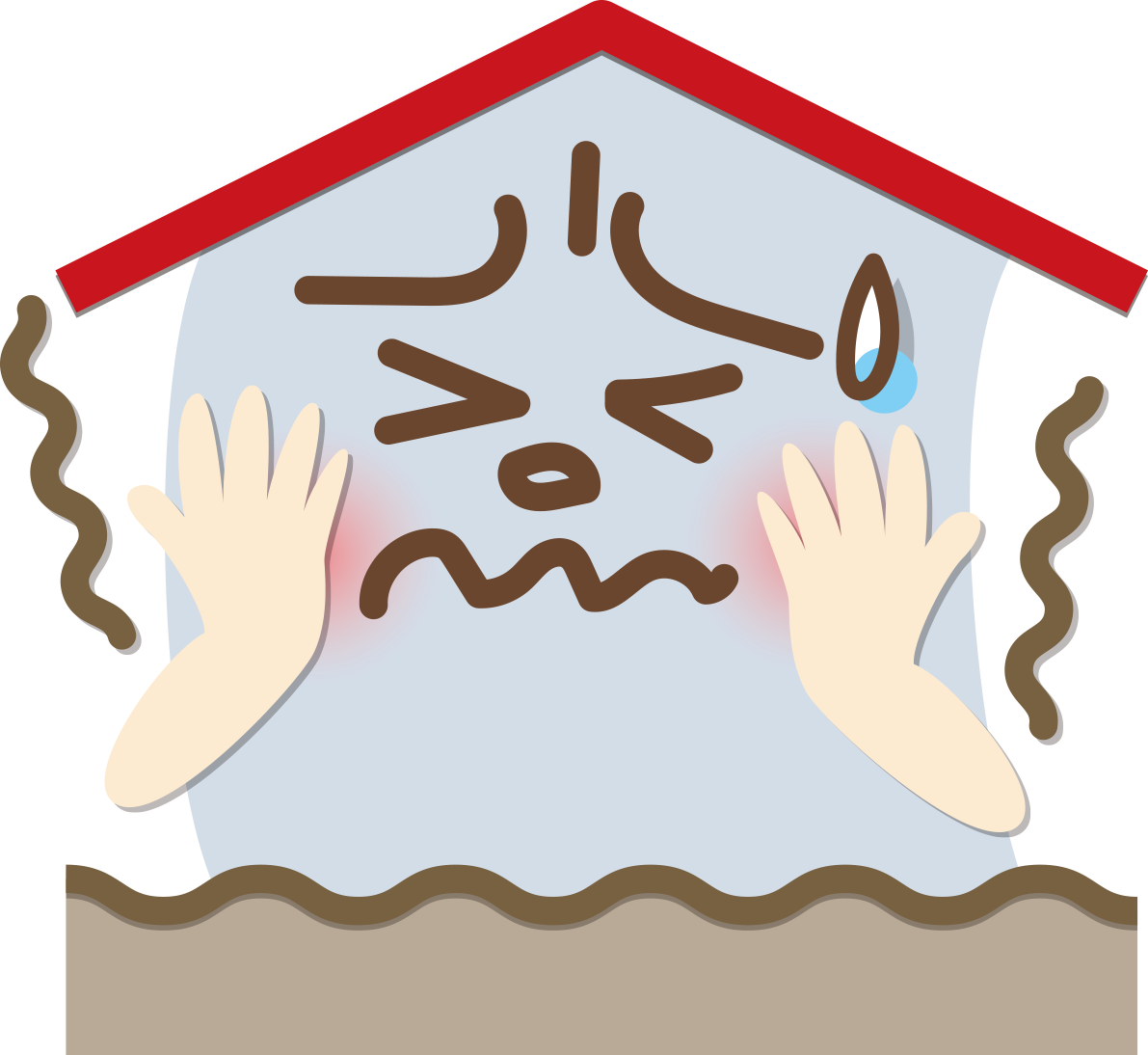 耐震性の弱い家の建物の無料イラスト73195に写真・文字を入れる