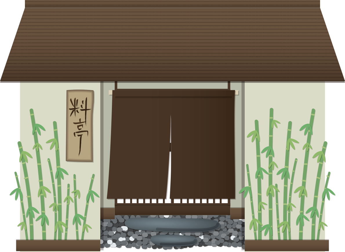 料亭の建物の無料イラスト73249に写真・文字を入れる