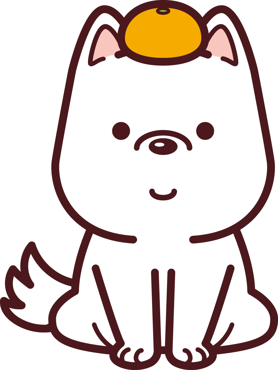 鏡餅の真似をして頭にみかんを乗せた犬 2018干支(戌年)無料イラスト73562に写真・文字を入れる