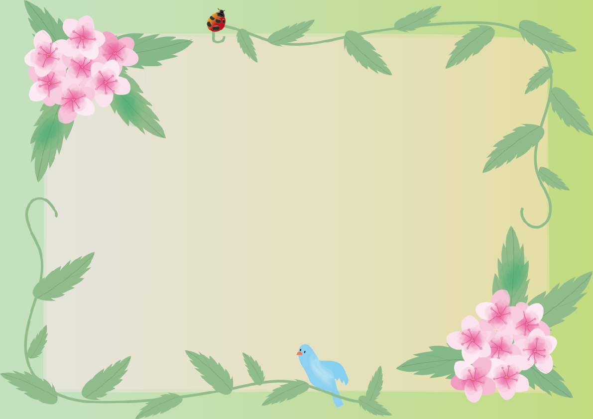 下野(しもつけ)夏6月-8月の花フレーム無料イラスト73671に写真・文字を入れる