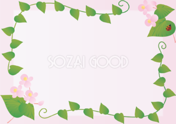 秋海棠(しゅうかいどう)夏7月-10月の花フレーム無料イラスト73708