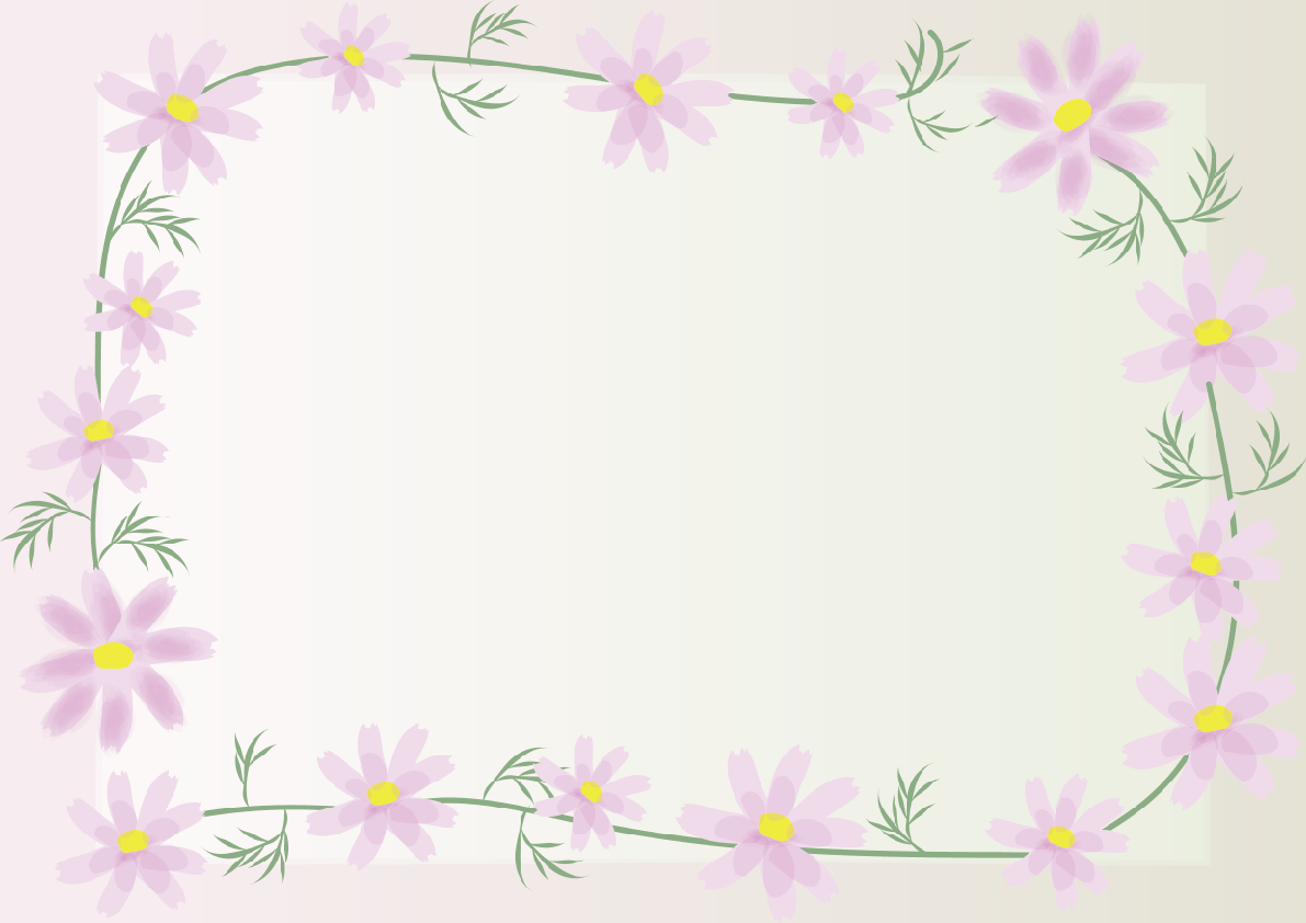 コスモス(秋桜) 秋9月-11月の花フレーム枠無料イラスト73712に写真・文字を入れる