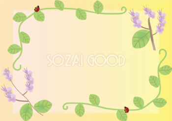 小紫(こむらさき)夏6月-8月の花フレーム無料イラスト73724