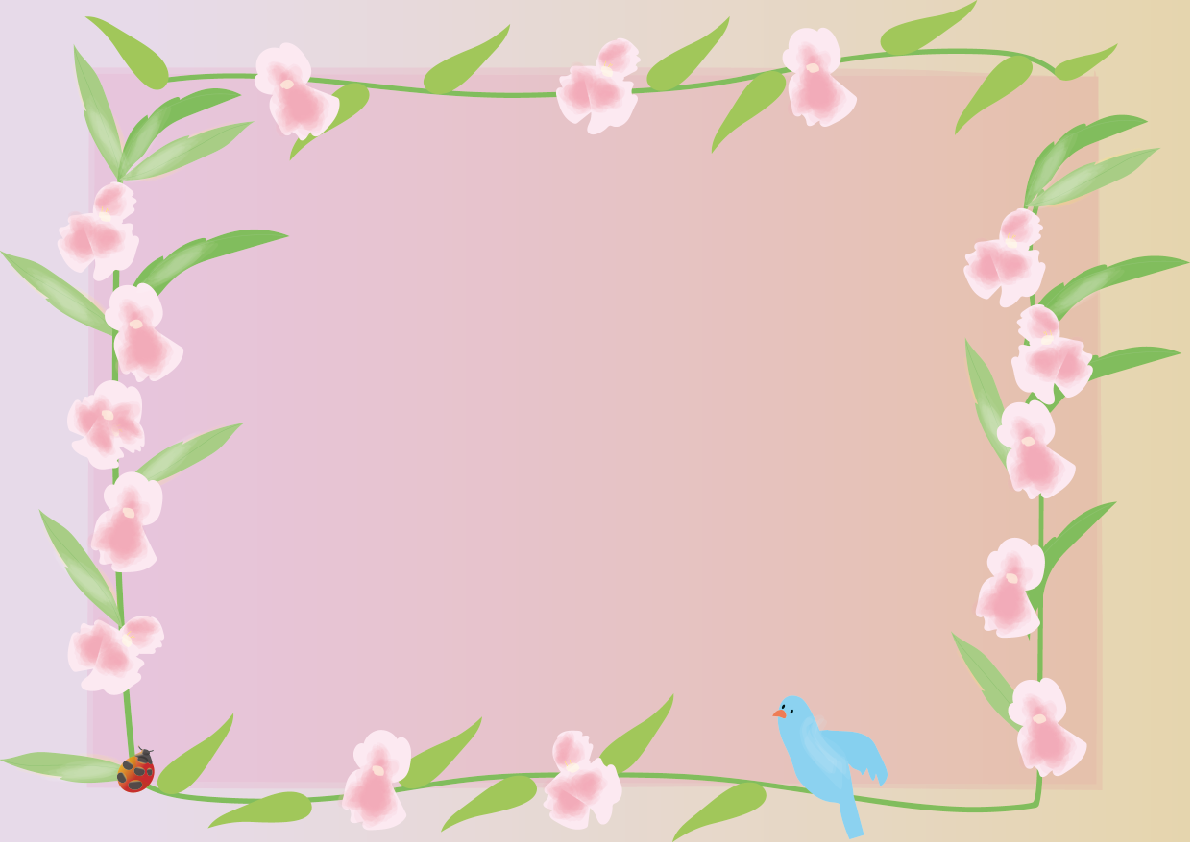鳳仙花(ほうせんか)夏7月-9月の花フレーム無料イラスト73790に写真・文字を入れる