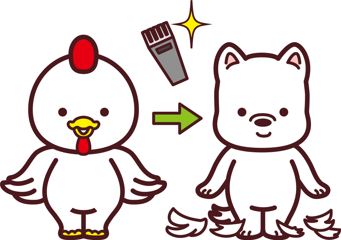 酉の毛をかったら戌だった2018干支のかわいい無料イラスト76055に写真・文字を入れる