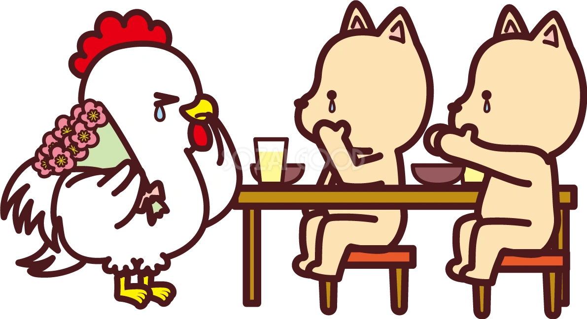 戌の無料イラスト かわいいお別れ会12月忘年会76095