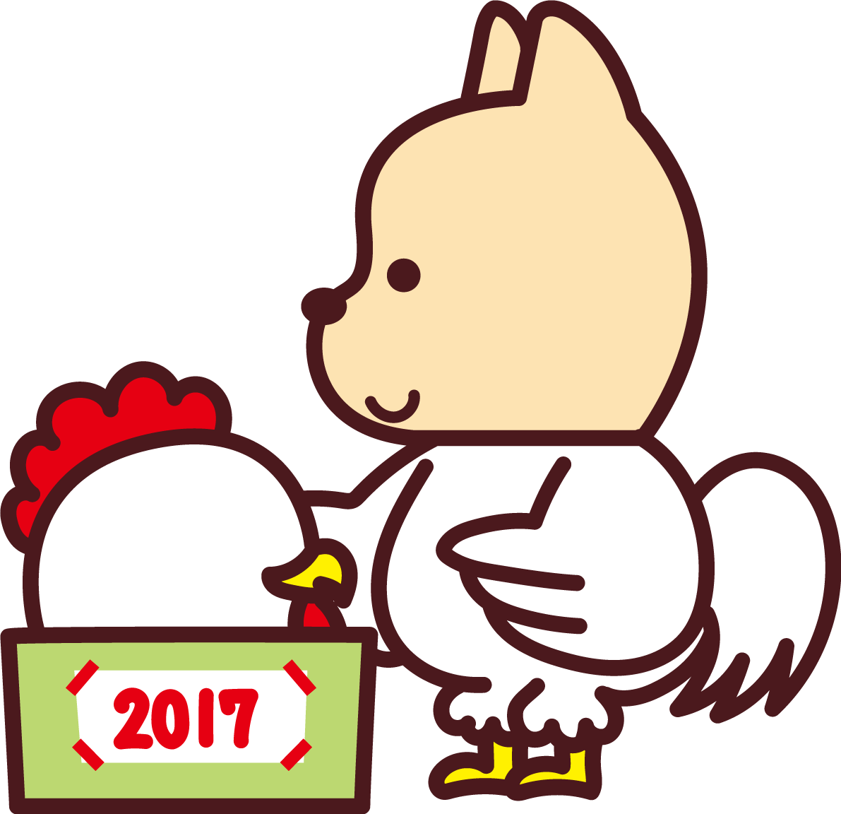 戌の無料イラスト かわいい着ぐるみを着る戌の2018干支76147に写真・文字を入れる