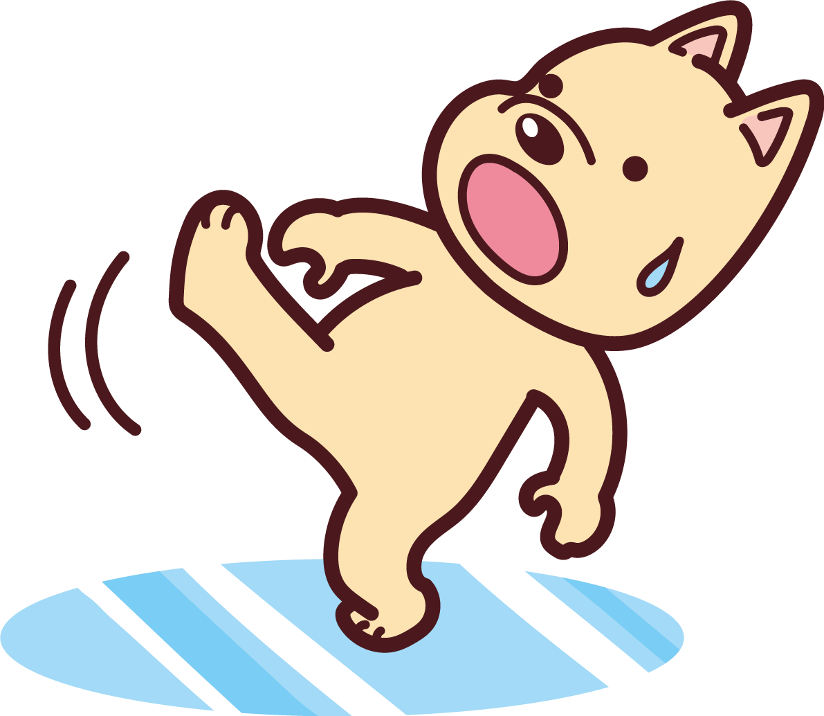 戌の無料イラスト かわいい危険な凍結した氷の上で滑る2018干支76155に写真・文字を入れる