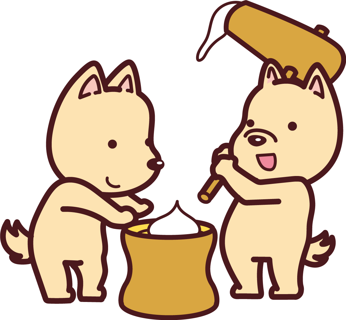 戌の無料イラスト かわいい餅つき2018干支76167に写真・文字を入れる