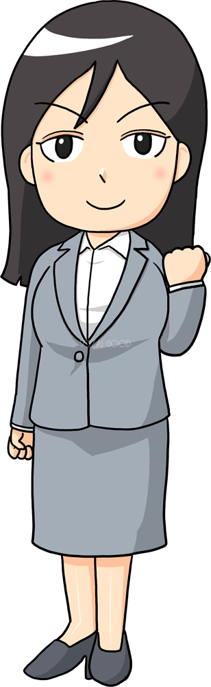 若手女性社員 ぽっちゃり体型 ビジネスマン 無料イラスト7718