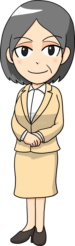 部長女性 細身体型 ビジネスマン 無料イラスト