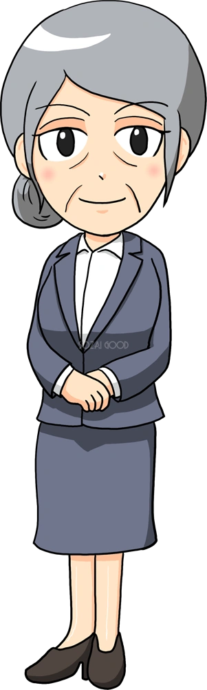 社長女性 細身体型 ビジネスマン 無料イラスト