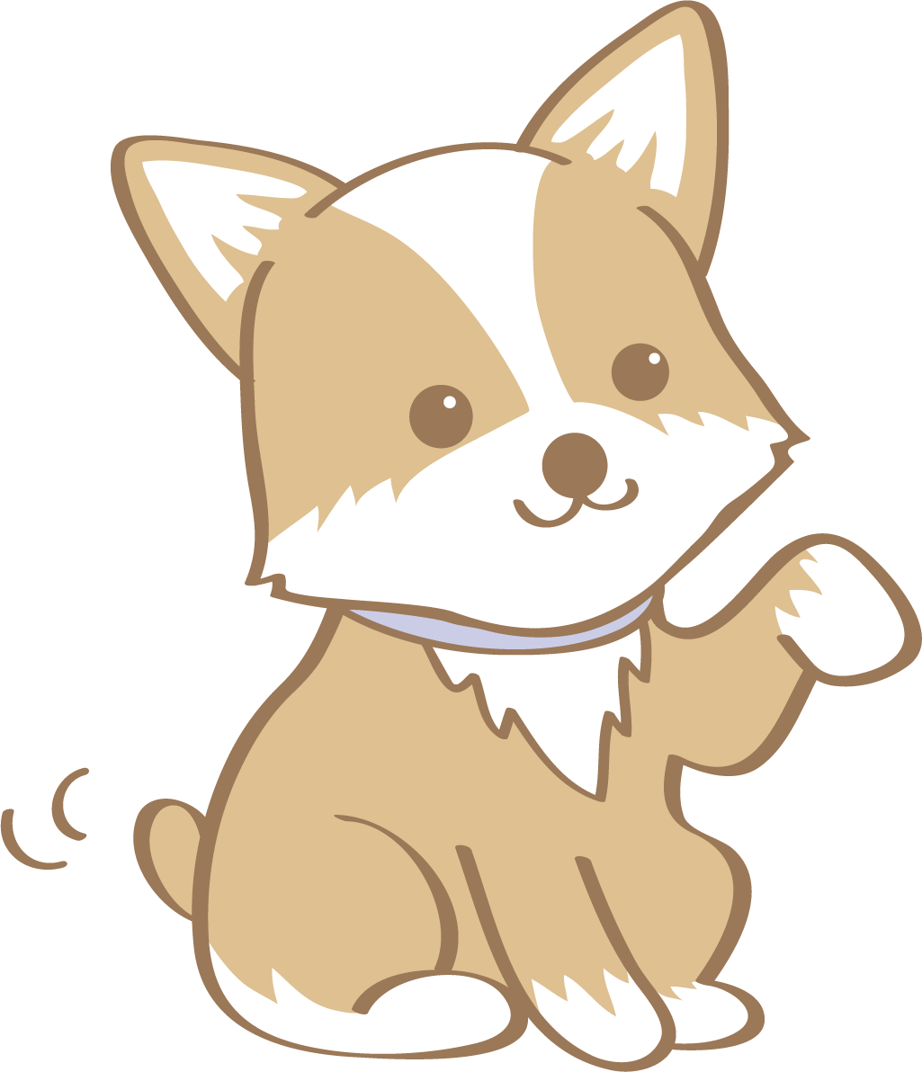かわいいコーギー(お手)犬の無料イラスト80008に写真・文字を入れる