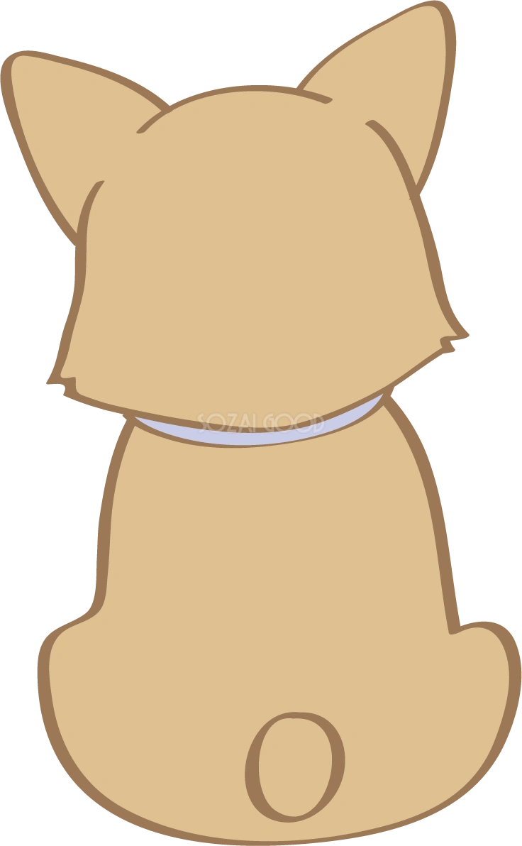 かわいいコーギー(後ろ姿)犬の無料イラスト80012