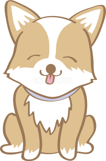 かわいいコーギー 笑顔 犬の無料イラスト80014 素材good