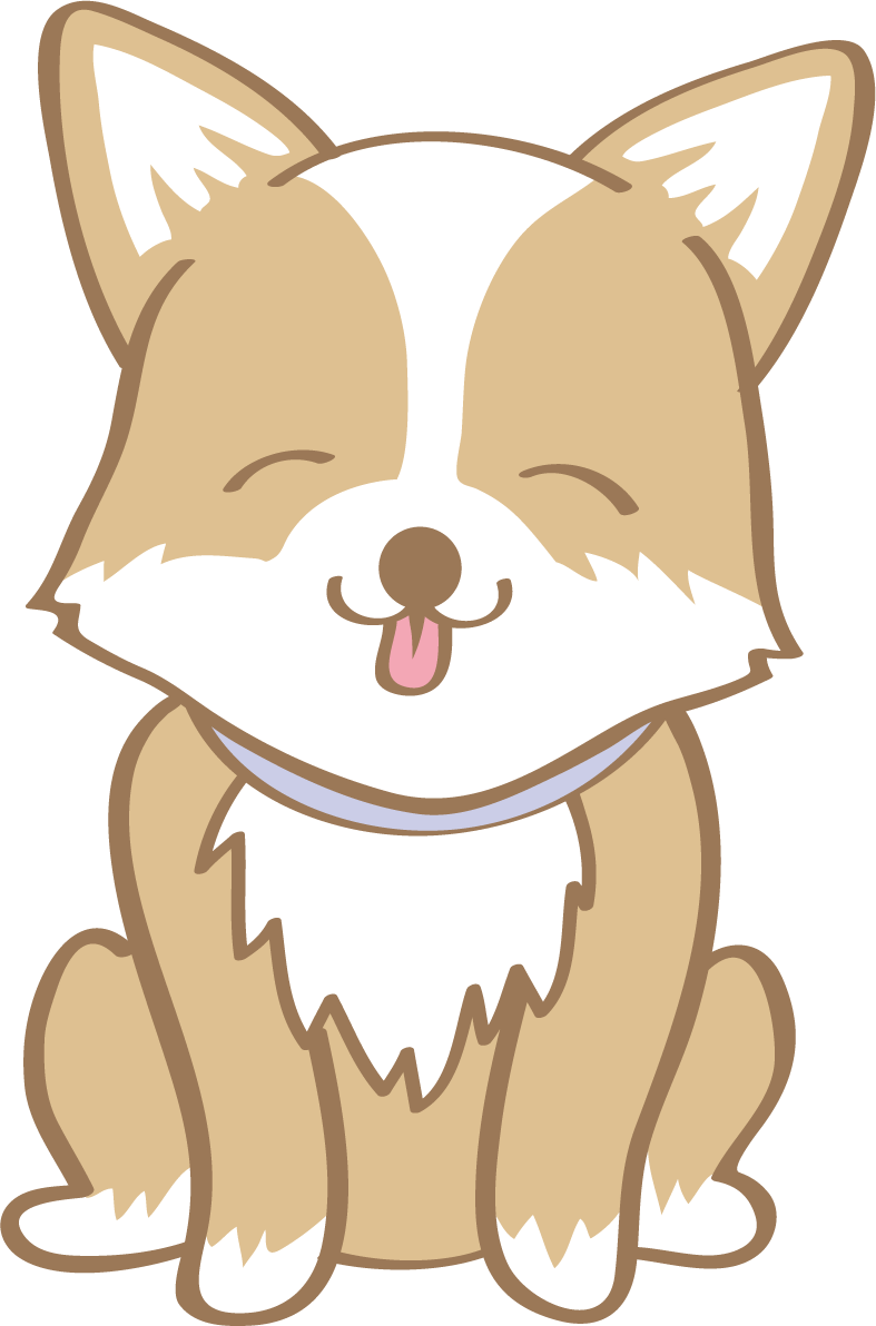 かわいいコーギー(笑顔)犬の無料イラスト80014に写真・文字を入れる