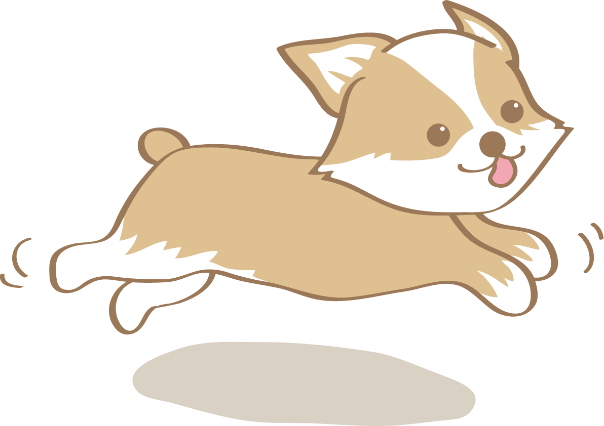 かわいいコーギー(走る)犬の無料イラスト80016に写真・文字を入れる