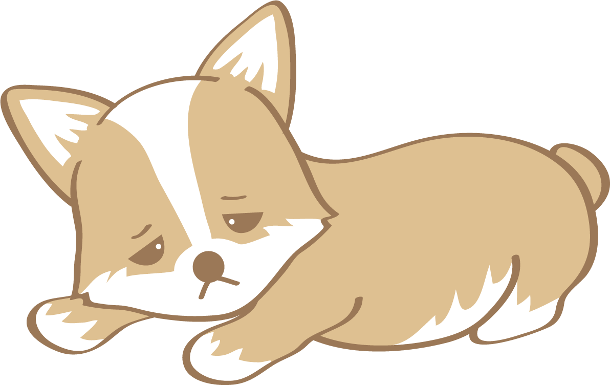 かわいいコーギー(悲しい)犬の無料イラスト80028に写真・文字を入れる
