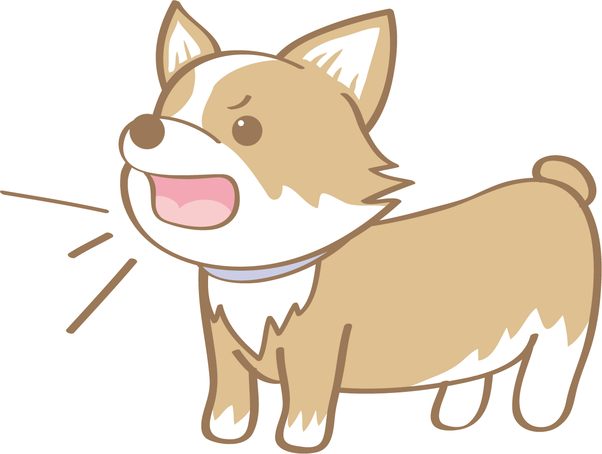 かわいいコーギー(吠える)犬の無料イラスト80030に写真・文字を入れる