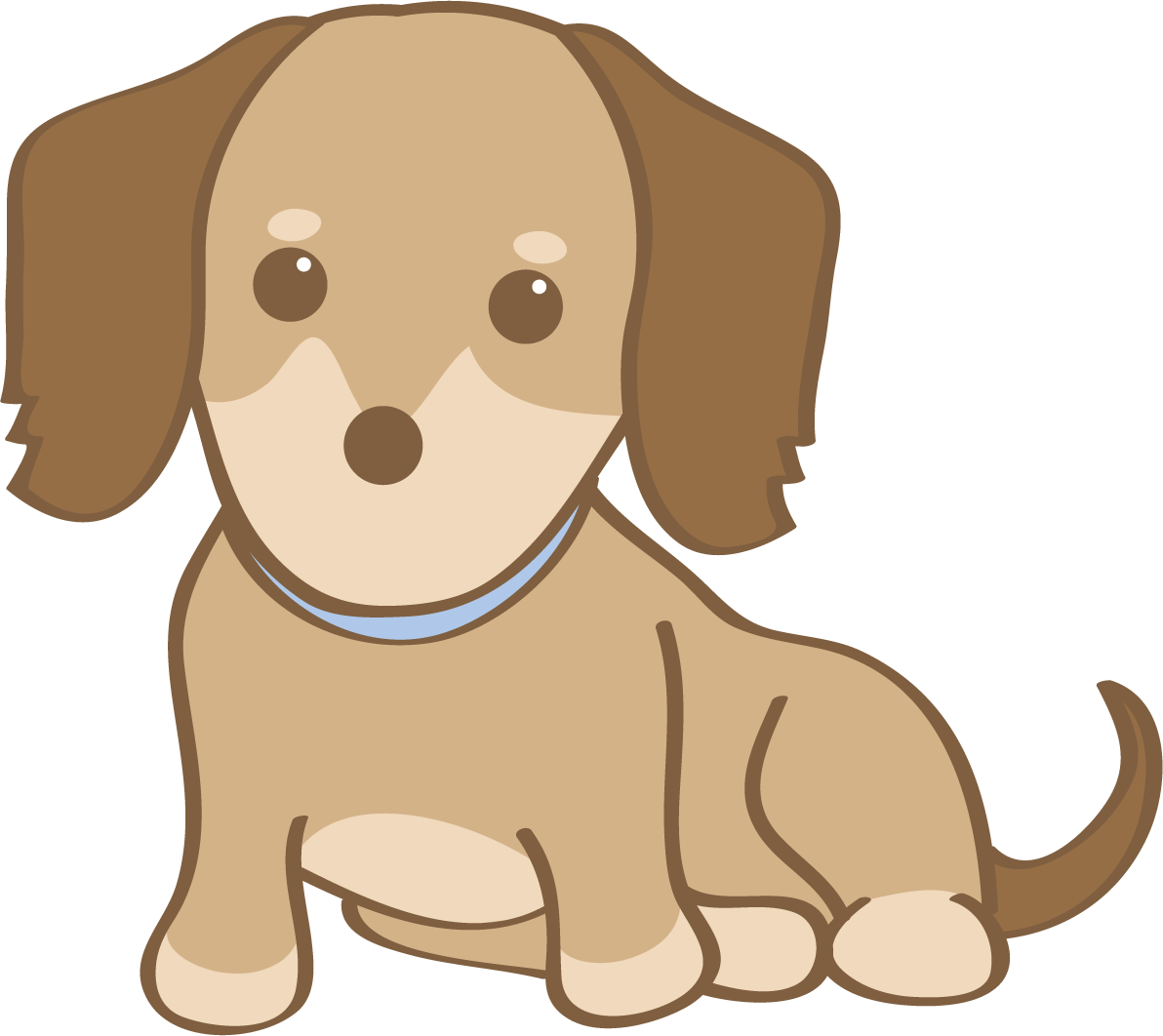 かわいいダックスフンド(お座り・座る)犬の無料イラスト80031に写真・文字を入れる