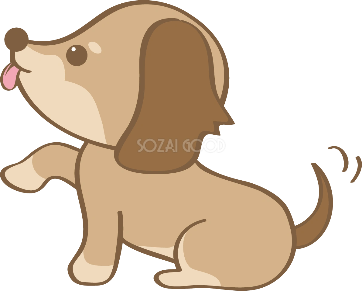 かわいいダックスフンド(お手)犬の無料イラスト80032 | 素材Good