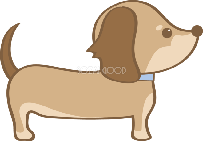 かわいいダックスフンド 横向き 犬の無料イラスト 素材good