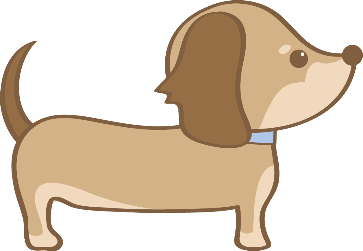 かわいいダックスフンド(横向き)犬の無料イラスト80034に写真・文字を入れる