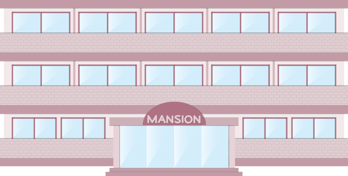マンションの建物の無料イラスト80038に写真・文字を入れる