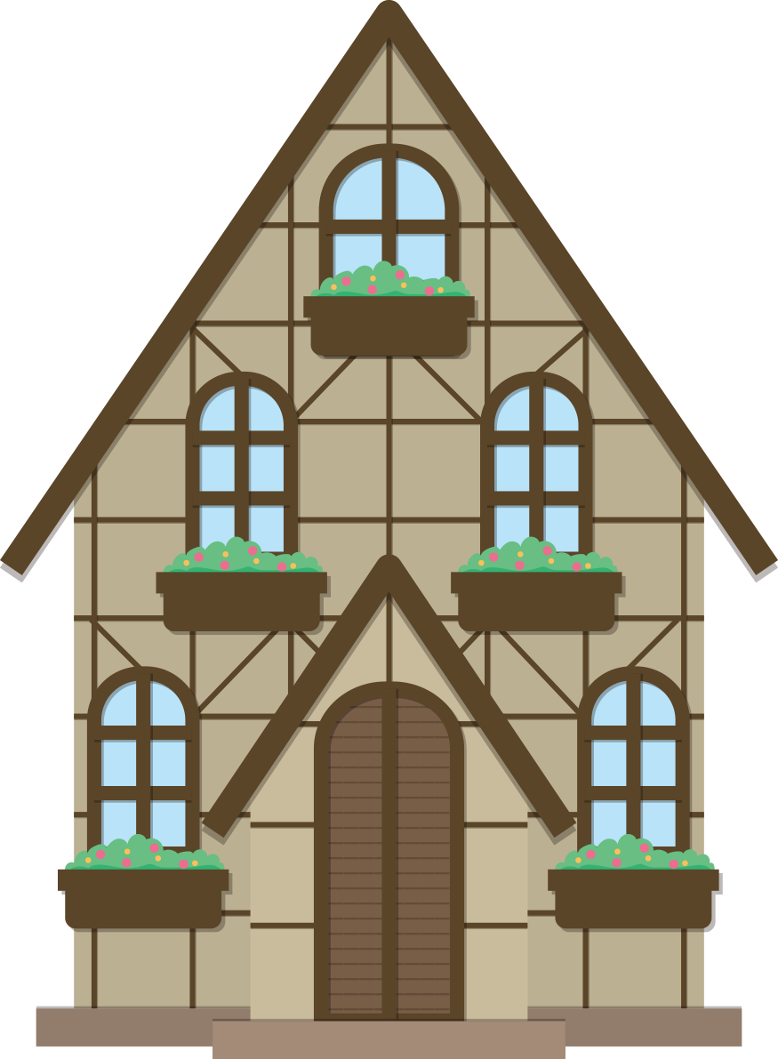 ヨーロッパ の建物の無料イラスト80039に写真・文字を入れる
