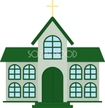 教会の建物の無料イラスト80047