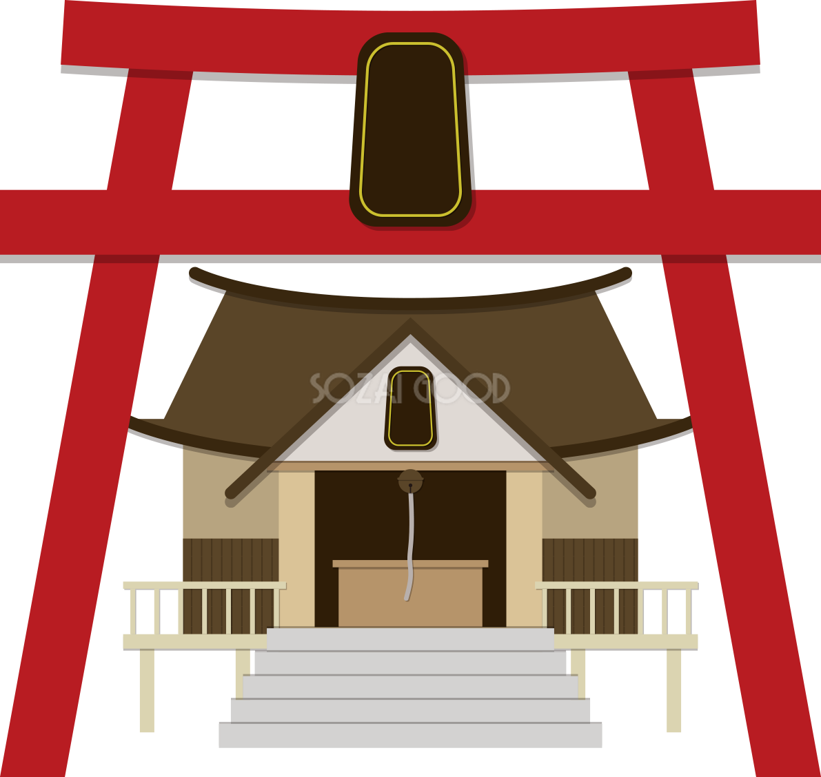 神社の建物の無料イラスト80060