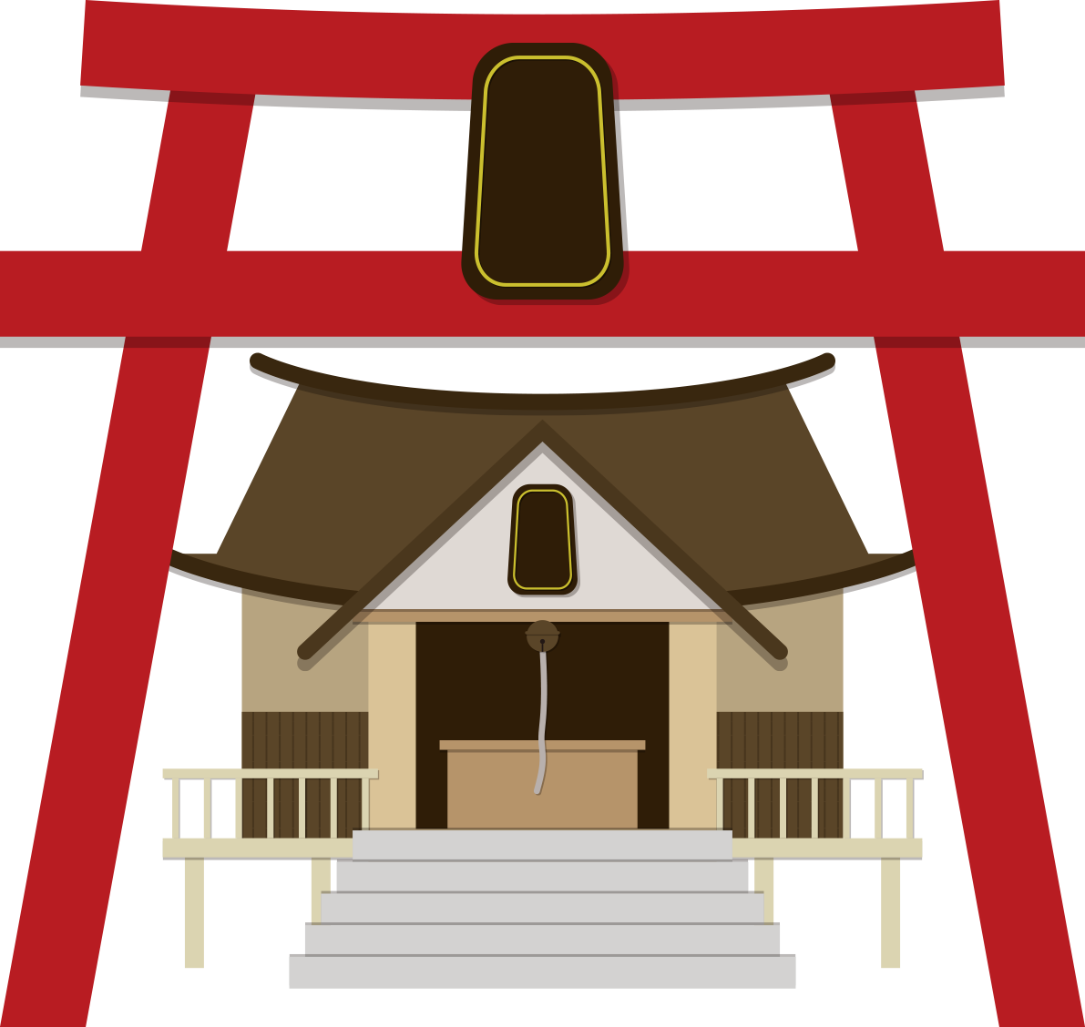神社の建物の無料イラスト80060に写真・文字を入れる
