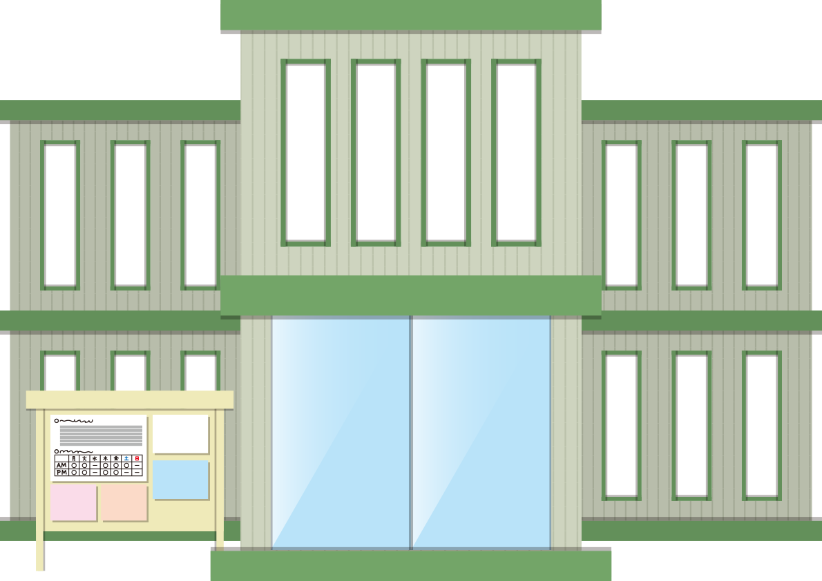 図書館の建物の無料イラスト80061に写真・文字を入れる