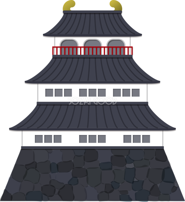 お城（日本）の建物の無料イラスト80076 | 素材Good
