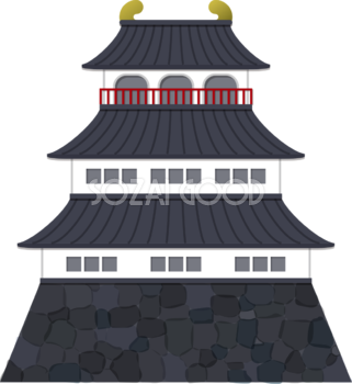 お城（日本）の建物の無料イラスト80076