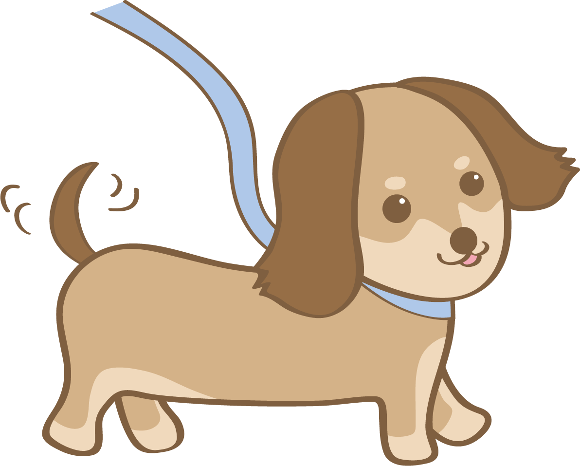 かわいいダックスフンド(散歩)犬の無料イラスト80078に写真・文字を入れる