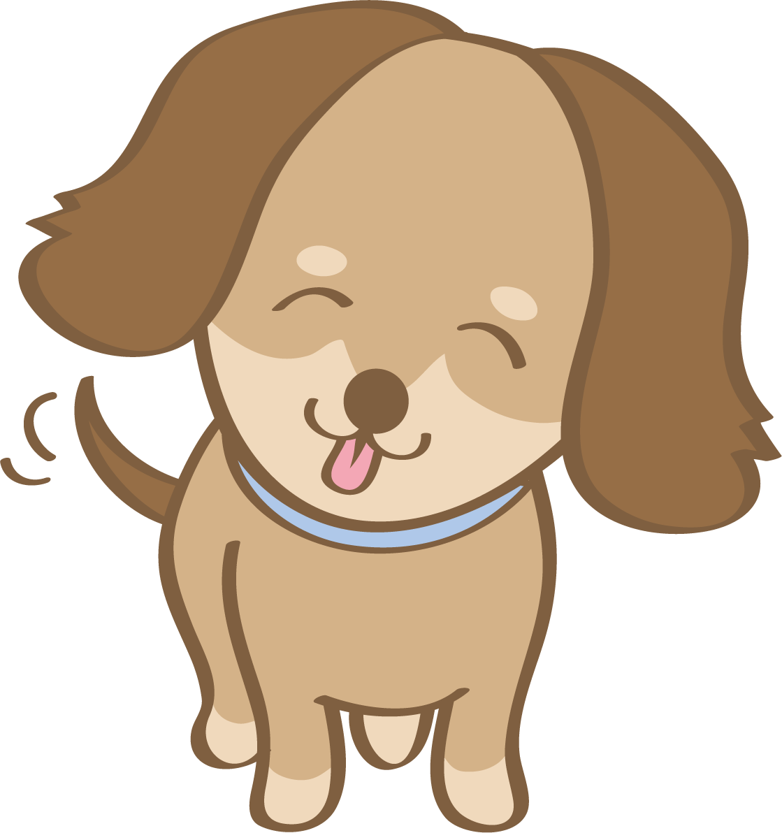 かわいいダックスフンド(笑顔)犬の無料イラスト80079に写真・文字を入れる