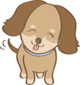 かわいいダックスフンド(笑顔)犬の無料イラスト80079