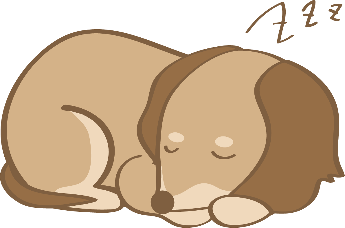 かわいいダックスフンド(寝る)犬の無料イラスト80080に写真・文字を入れる