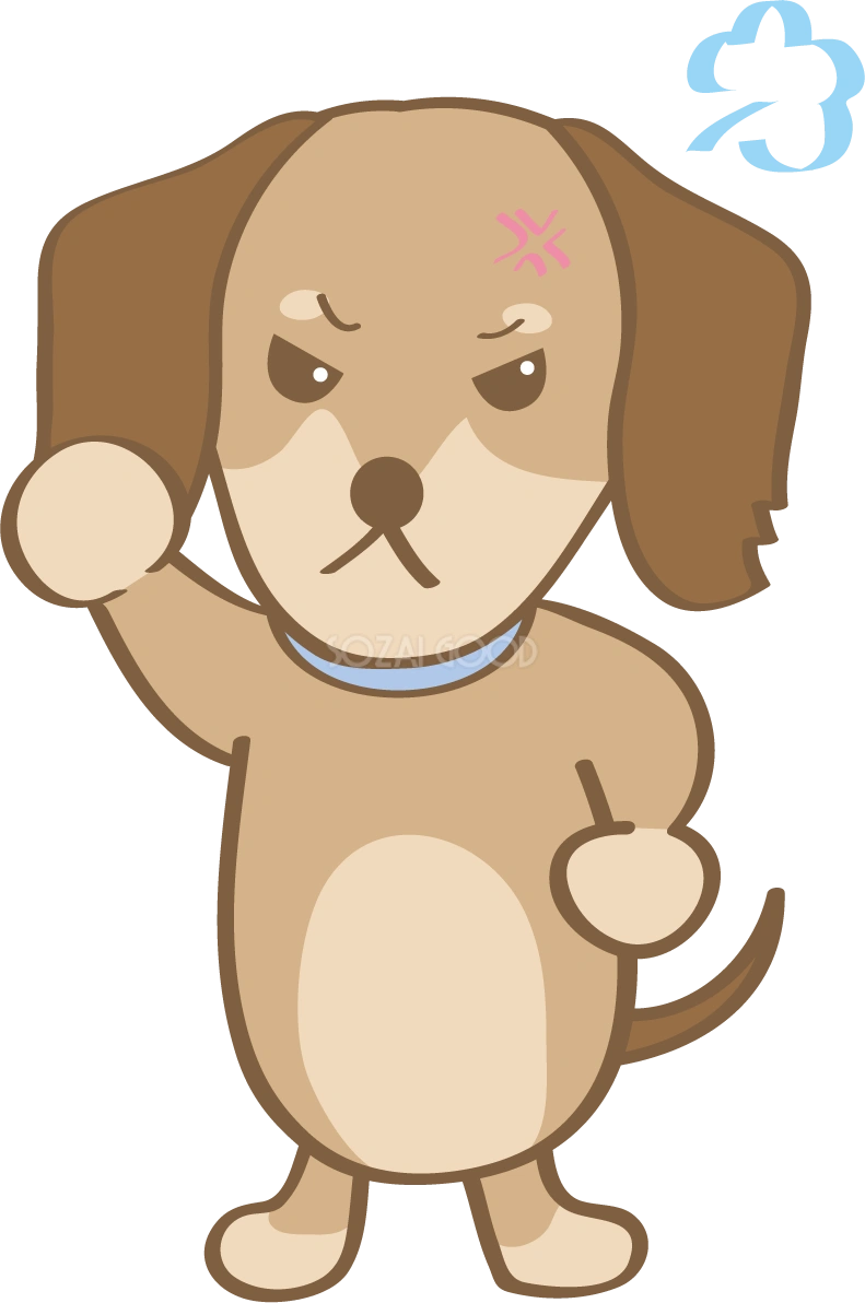 かわいいダックスフンド(怒る)犬の無料イラスト80082