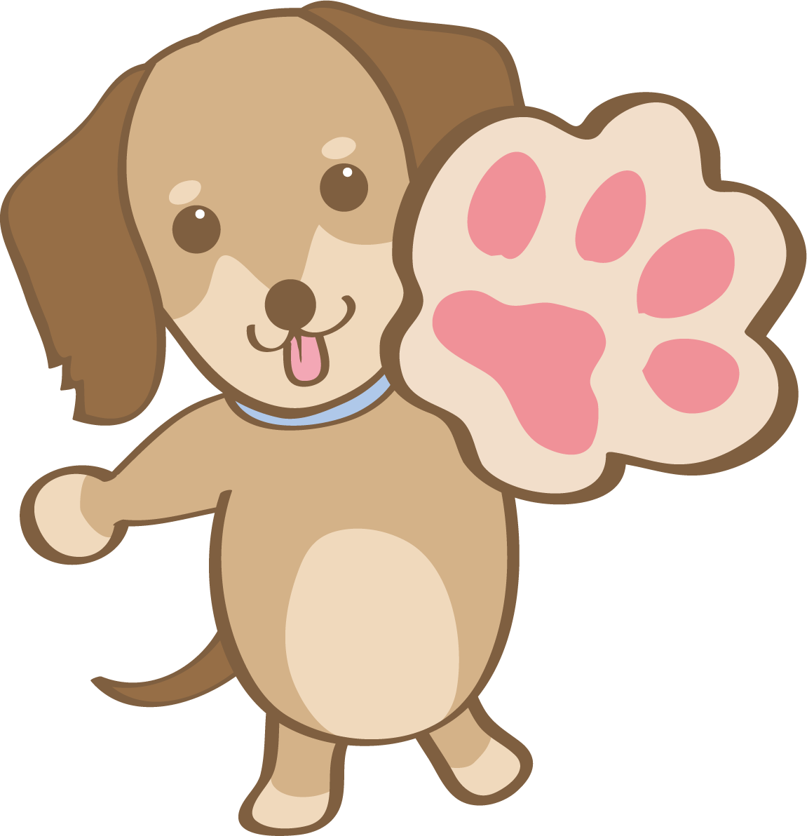 かわいいダックスフンド(肉球)犬の無料イラスト80083に写真・文字を入れる