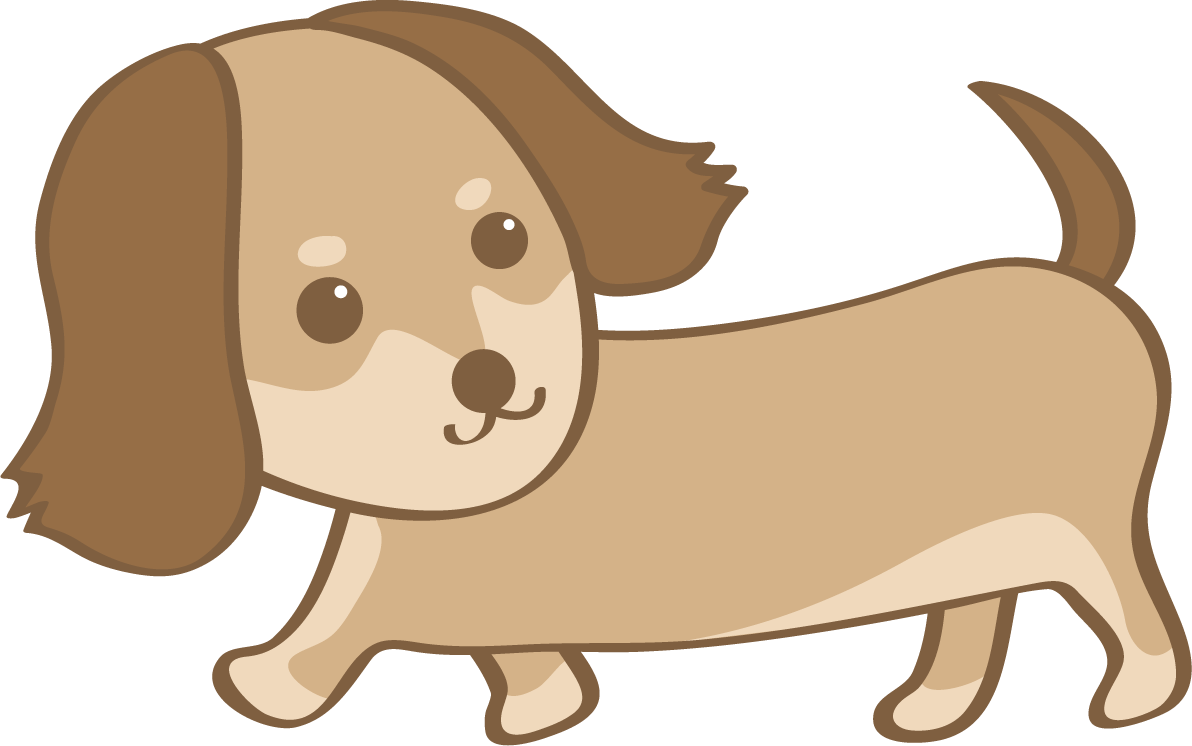 かわいいダックスフンド(歩く)犬の無料イラスト80085に写真・文字を入れる