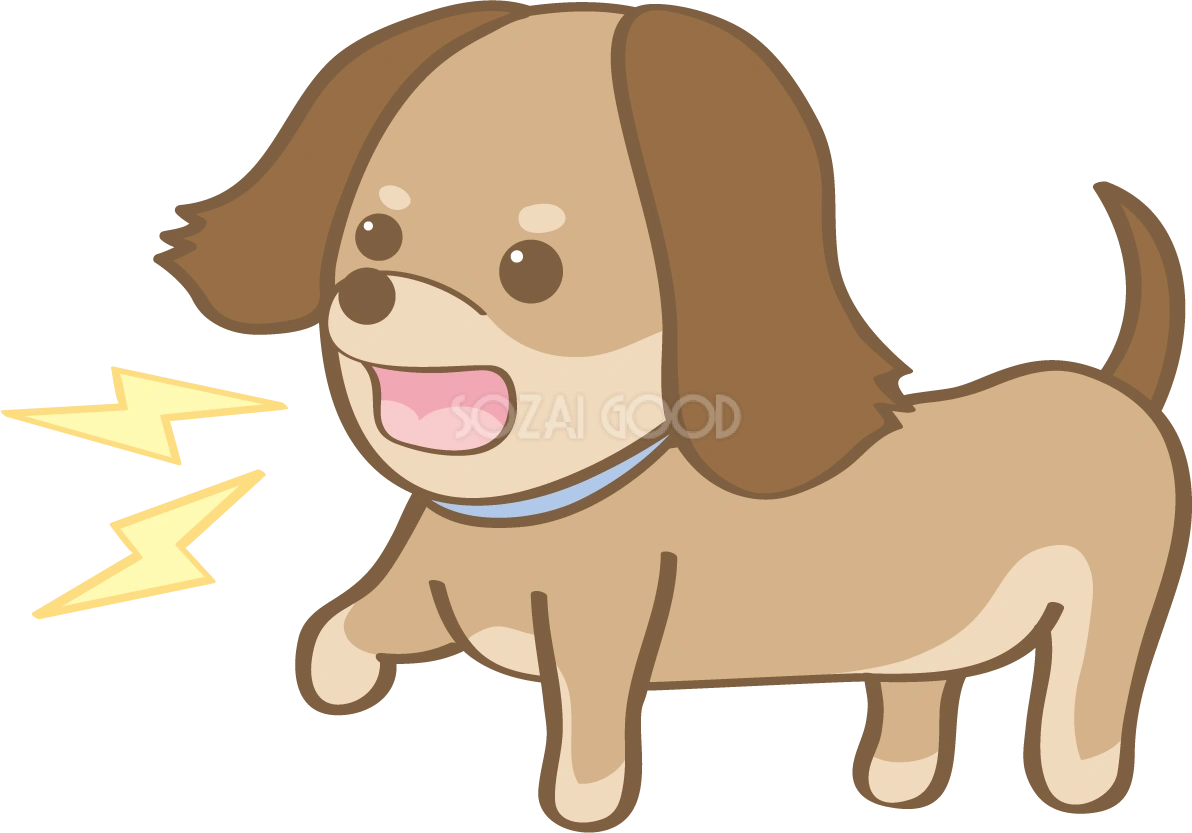 かわいいダックスフンド(吠える)犬の無料イラスト80086