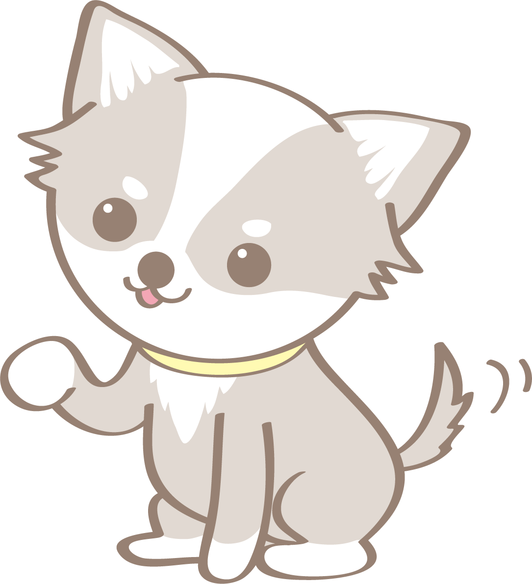 かわいいチワワ(お手)犬の無料イラスト80088に写真・文字を入れる