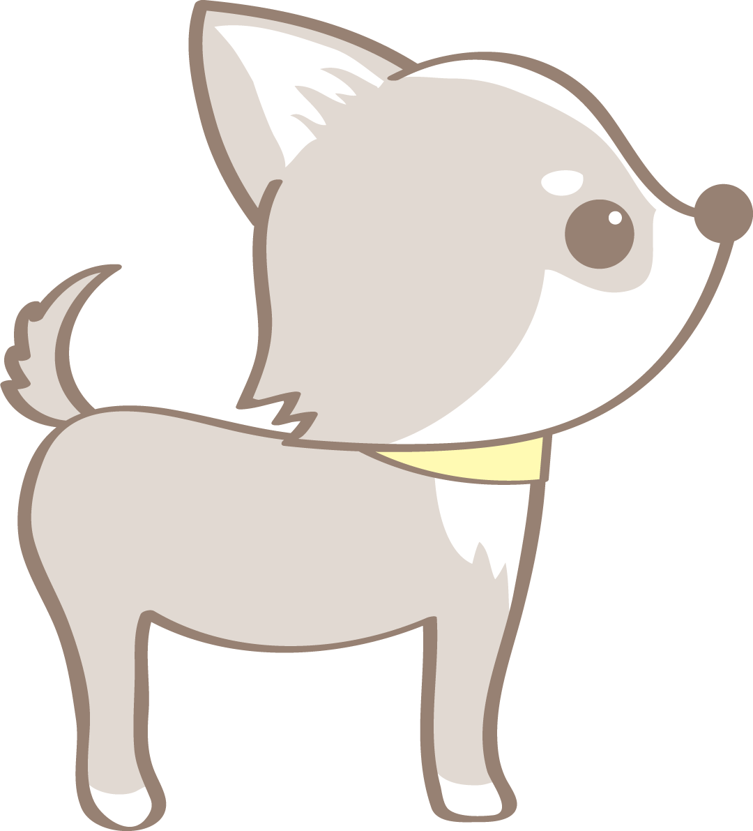 かわいいチワワ(横向き)犬の無料イラスト80090に写真・文字を入れる