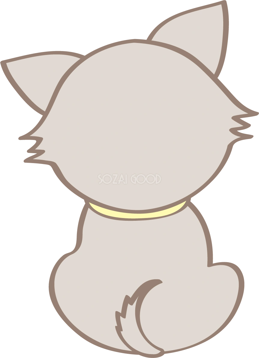 かわいいチワワ(後ろ姿)犬の無料イラスト80092