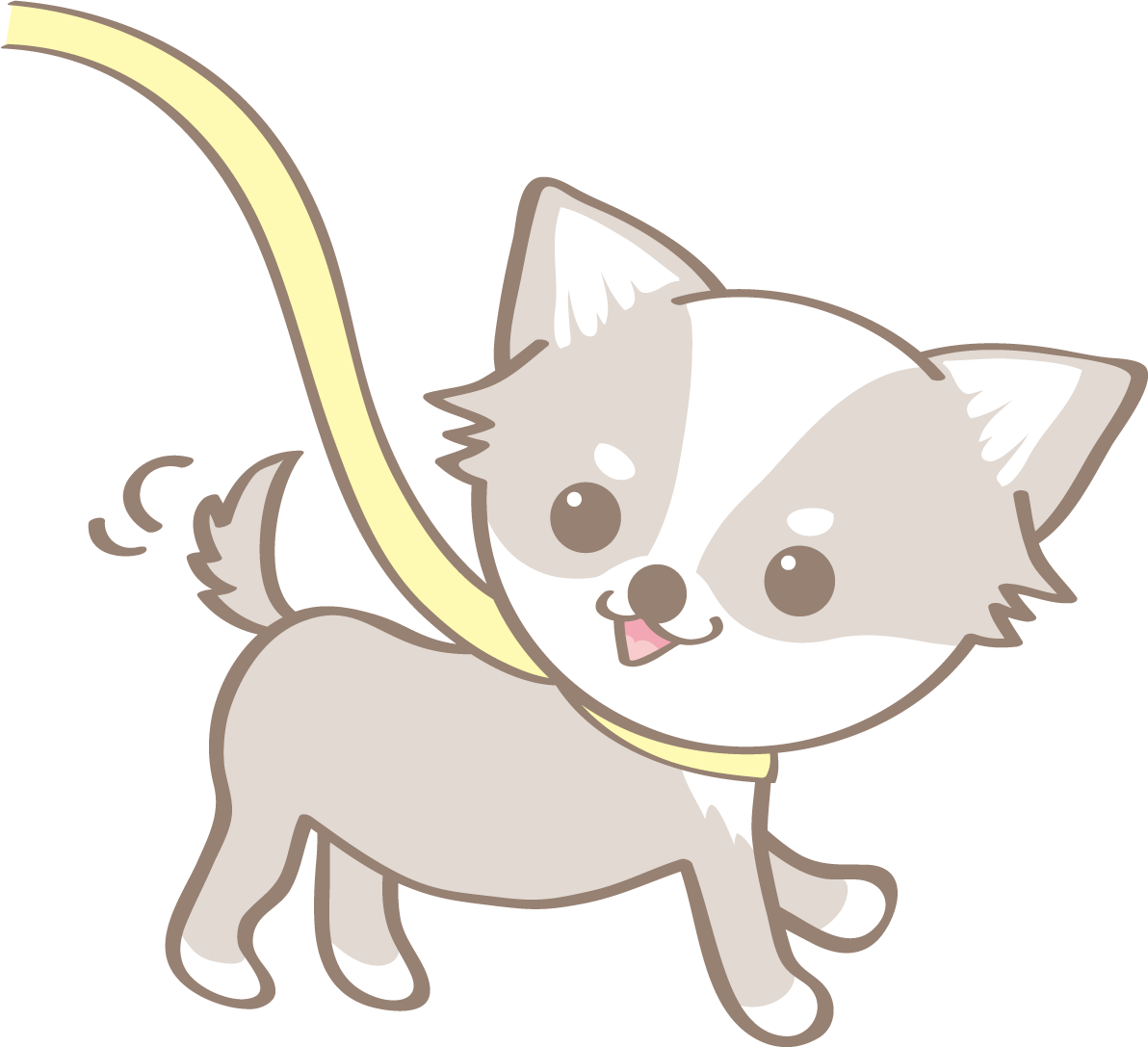 かわいいチワワ(散歩)犬の無料イラスト80093に写真・文字を入れる