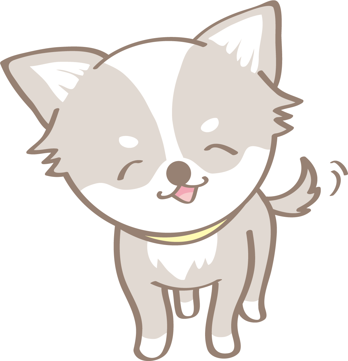 かわいいチワワ(笑顔)犬の無料イラスト80094に写真・文字を入れる
