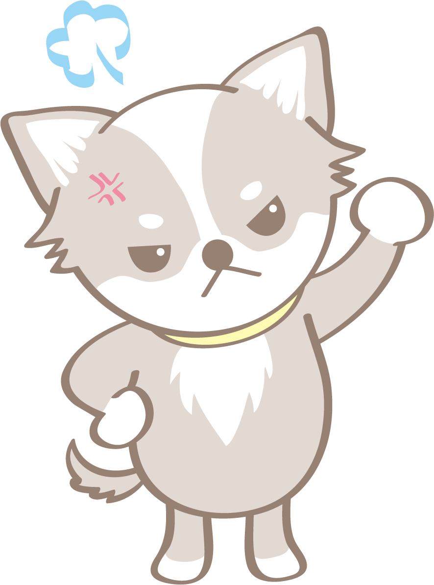 かわいいチワワ(怒る)犬の無料イラスト80097に写真・文字を入れる